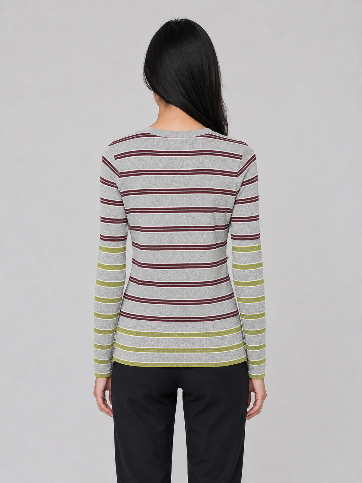 Long-sleeve Top in Double Stripe