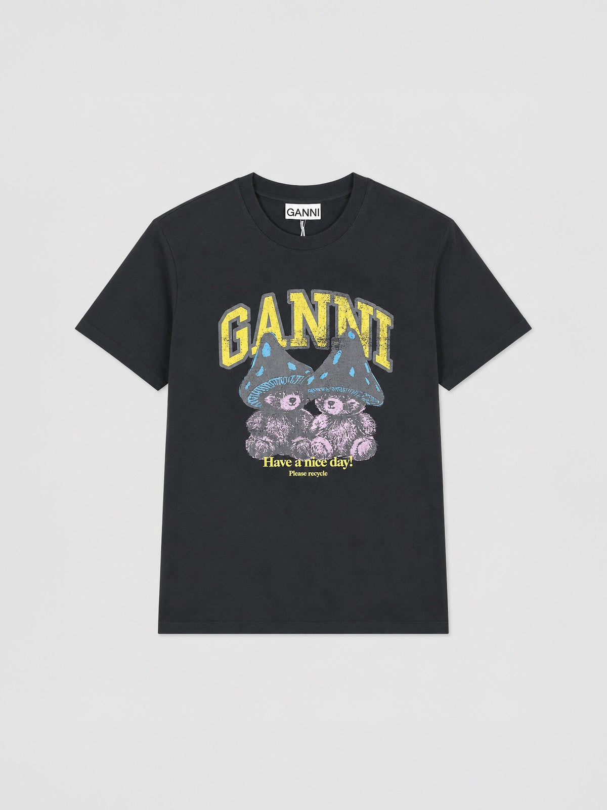 Basic Cotton Relaxed T-Shirt Teddy Mushrooms