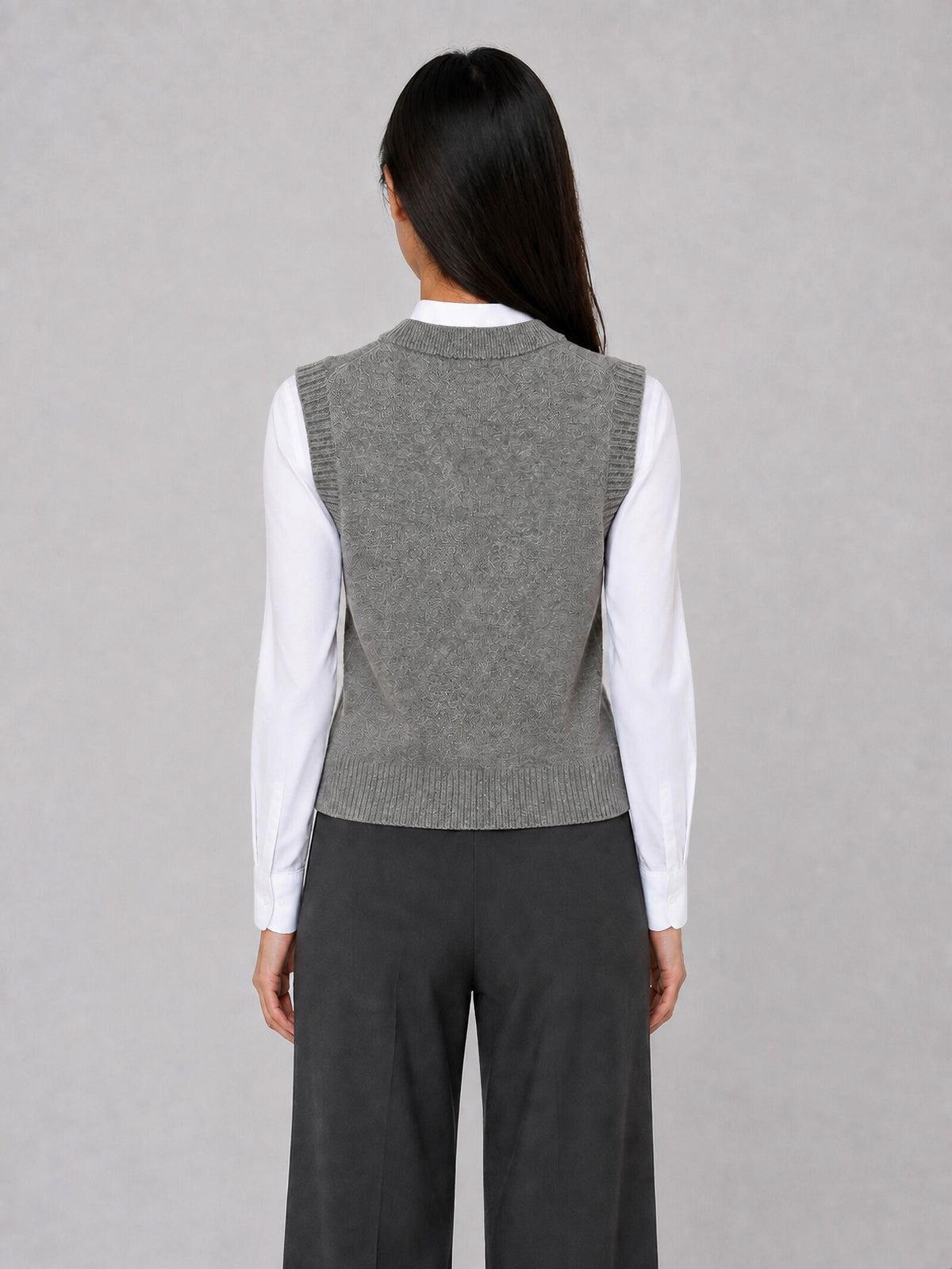 Knit Vest with Flowers