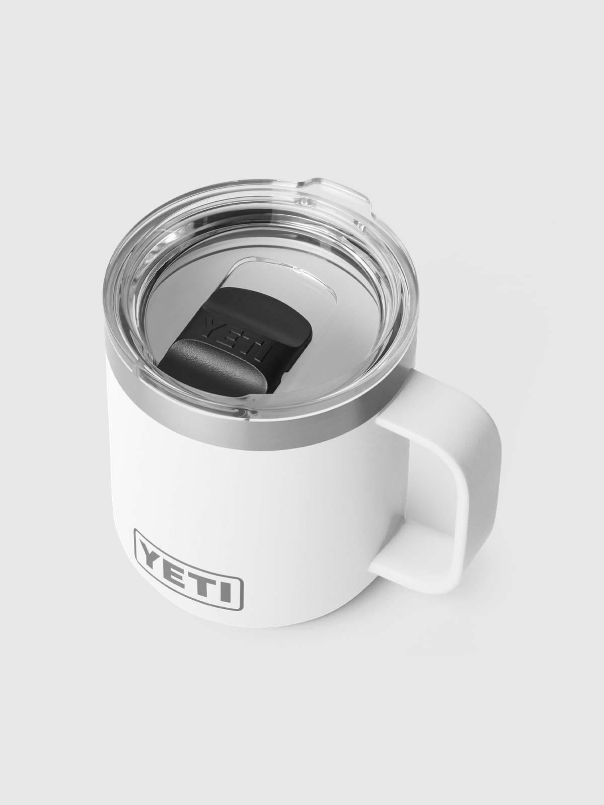 YETI Rambler 10 oz Stackable Mug White, vista superior amb tapa MagSlider