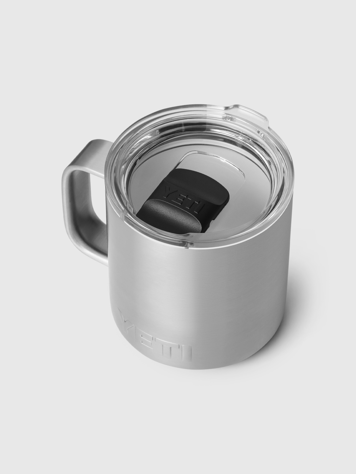 YETI Rambler 10 oz Stackable Mug Stainless Steel, vista superior amb tapa MagSlider