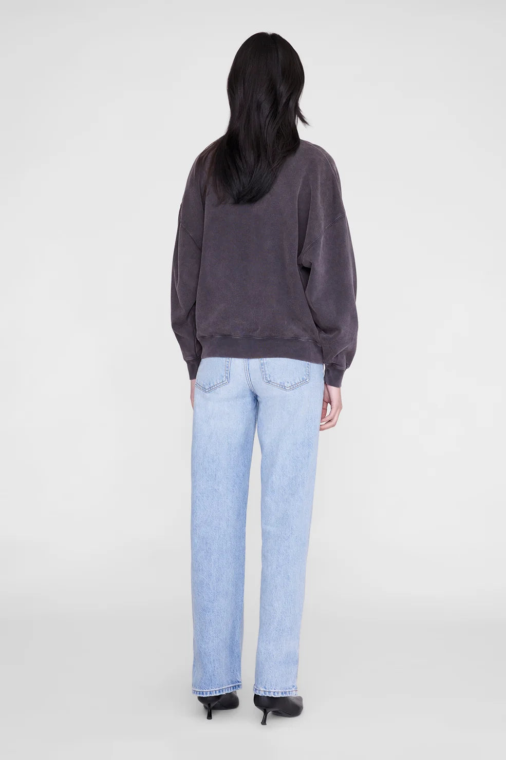 ANINE BING Miles Sweatshirt Tiger Bing, WASHED BLACK: vista de la prenda de mujer