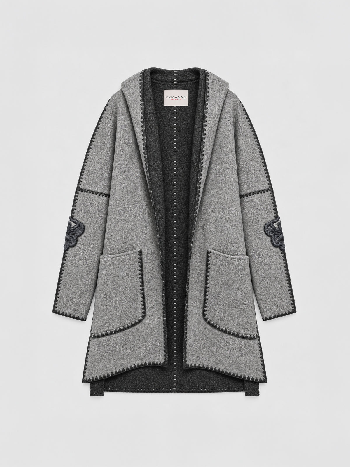 Abrigo bicolor de doble faz ERMANNO Firenze en GRIGIO para mujer