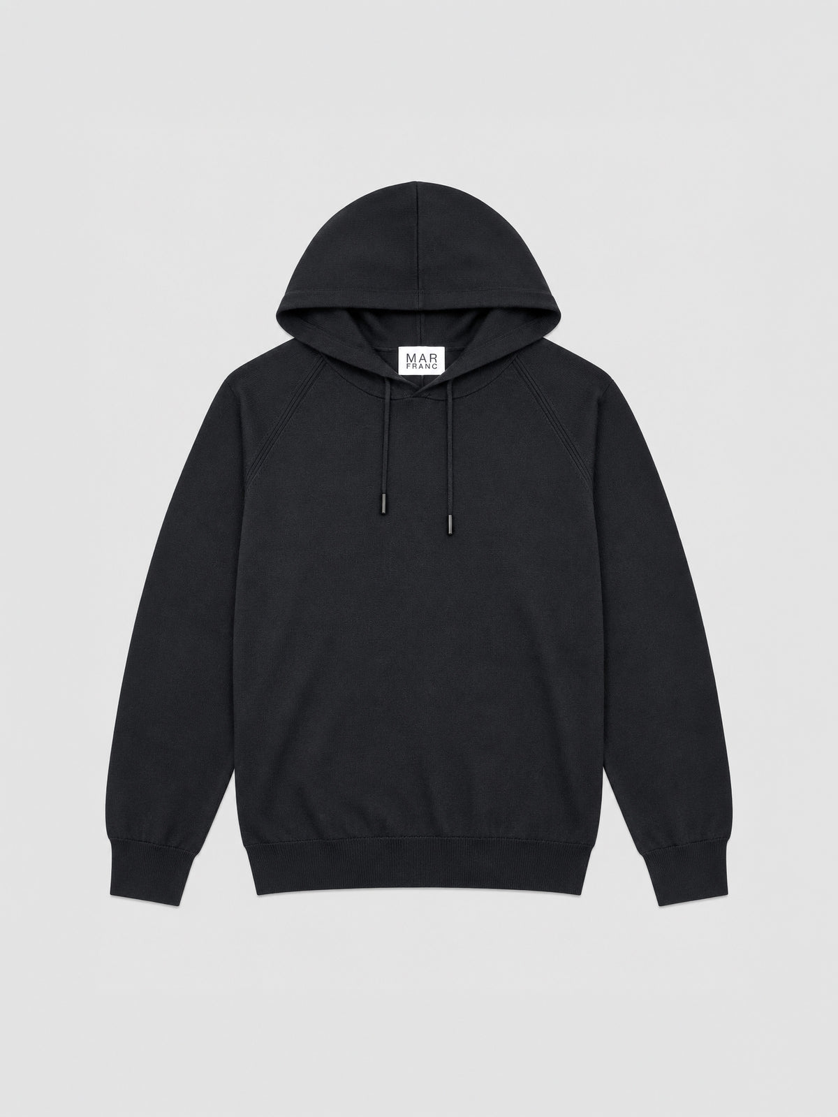 Sudadera Tecnica MARFRANC en Nero con capucha y mezcla de Tencel, merino y seda