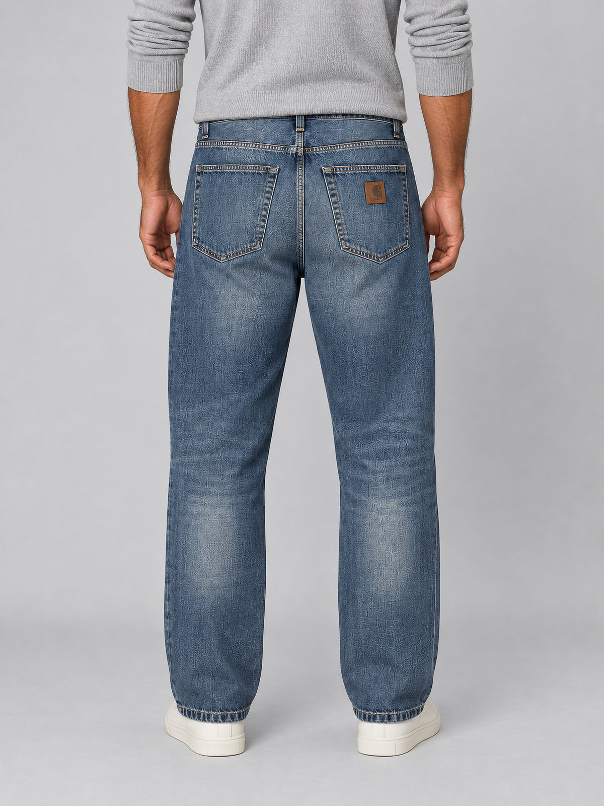 Aaron Pant de Carhartt WIP en Blue Mid Worn Used
