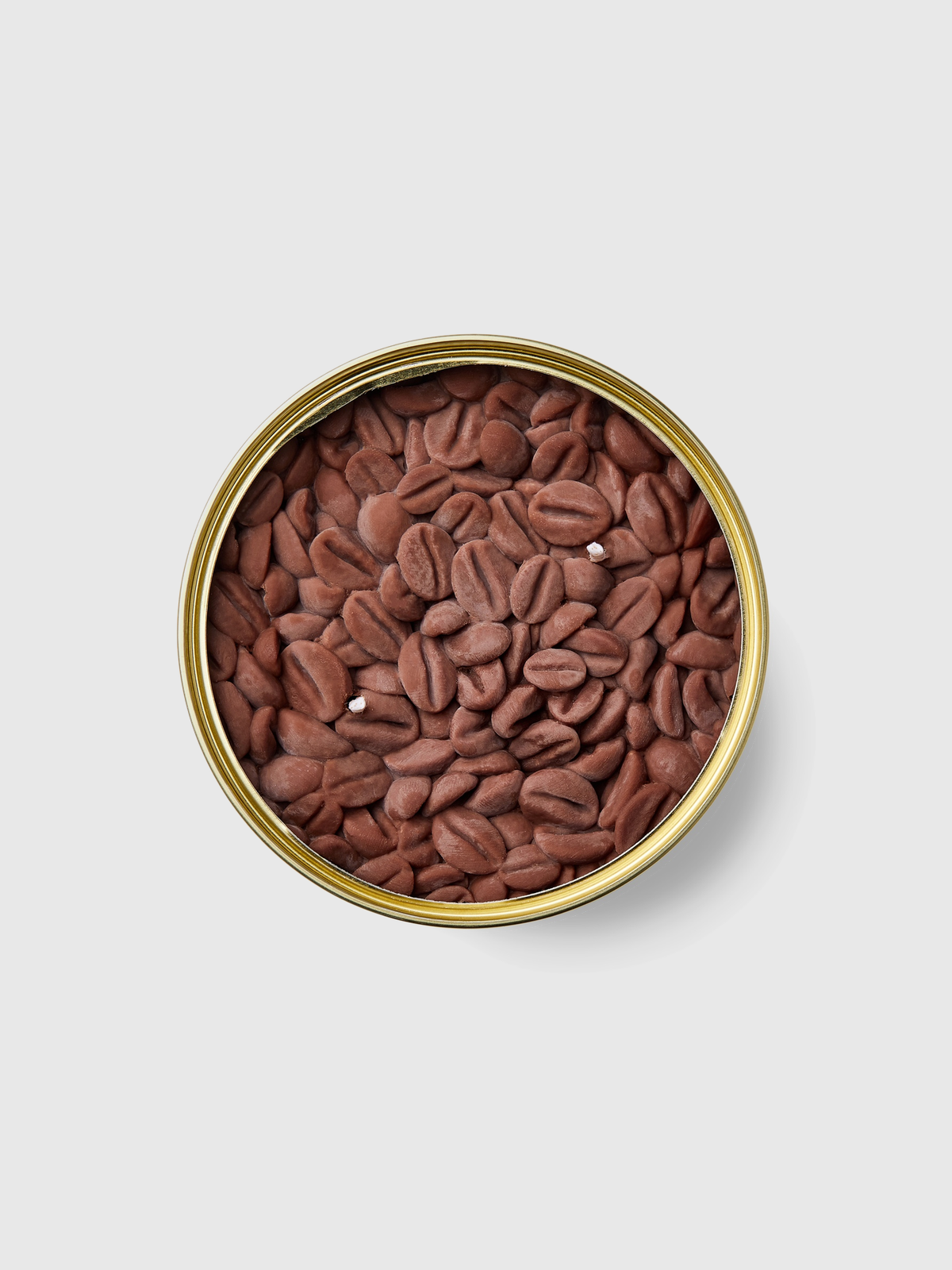 Vela CANDLEHAND Coffee Beans Candle con relieve de granos de café en lata