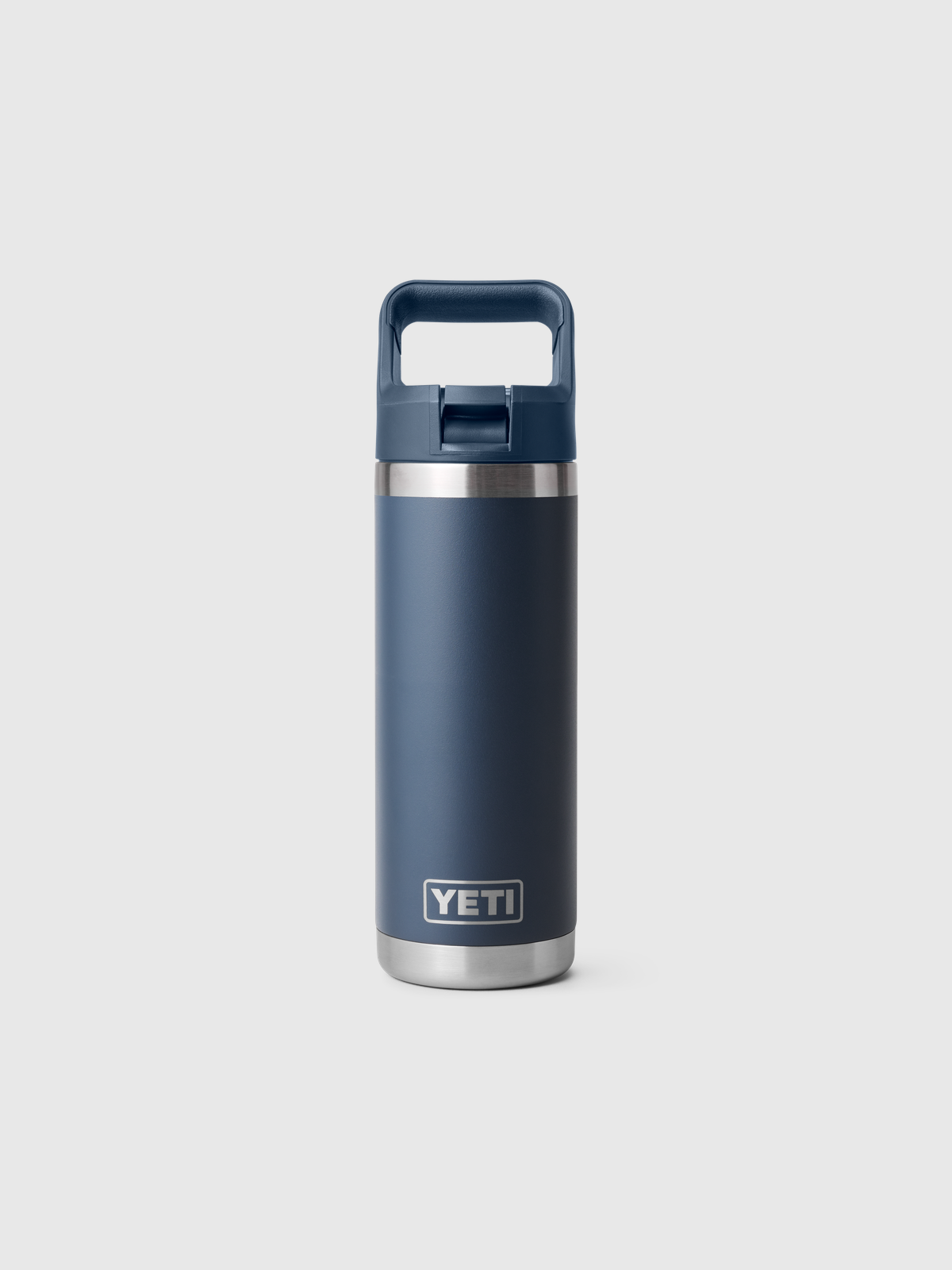 Botella térmica YETI Rambler 18 oz Bottle Straw Cap NAVY, con tapa de pajita plegable