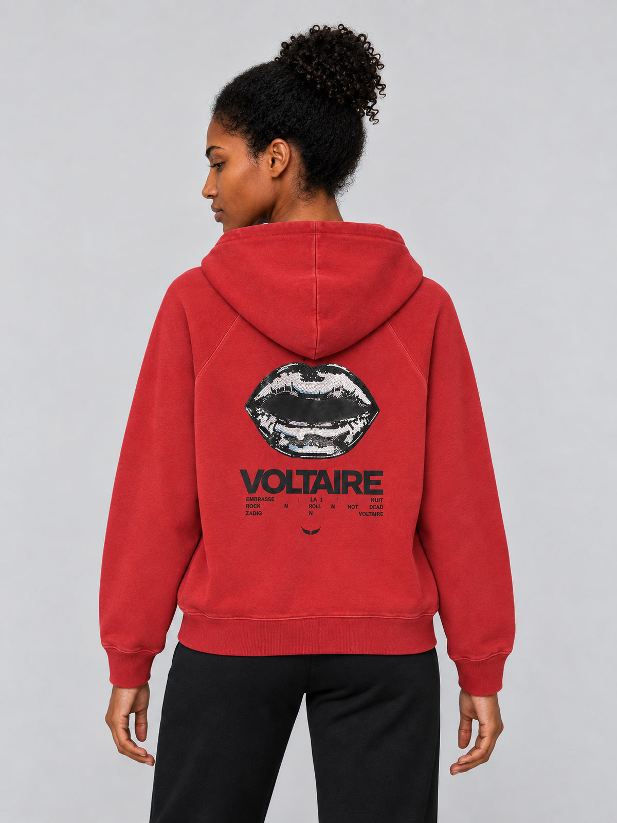 Sudadera Georgy Mo Tour Lips Strass Zadig&Voltaire en Cherry