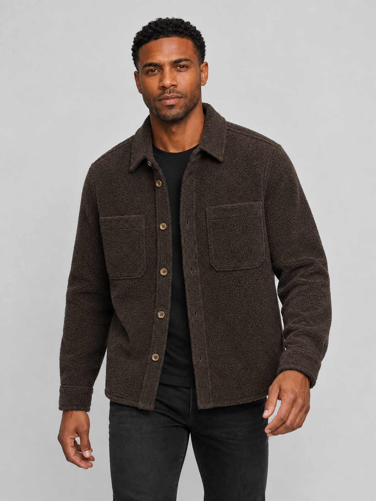Sobrecamisa Bouclé Overshirt de Les Deux en Delicioso Brown