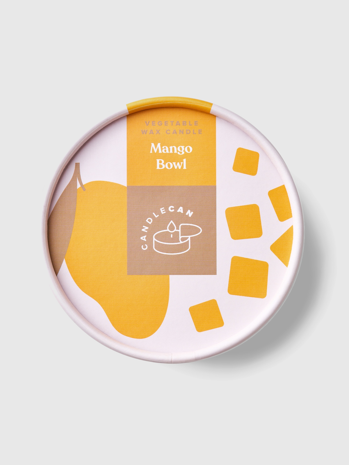 Vela CANDLEHAND Mango Bowl con relieve de mango cortado en lata
