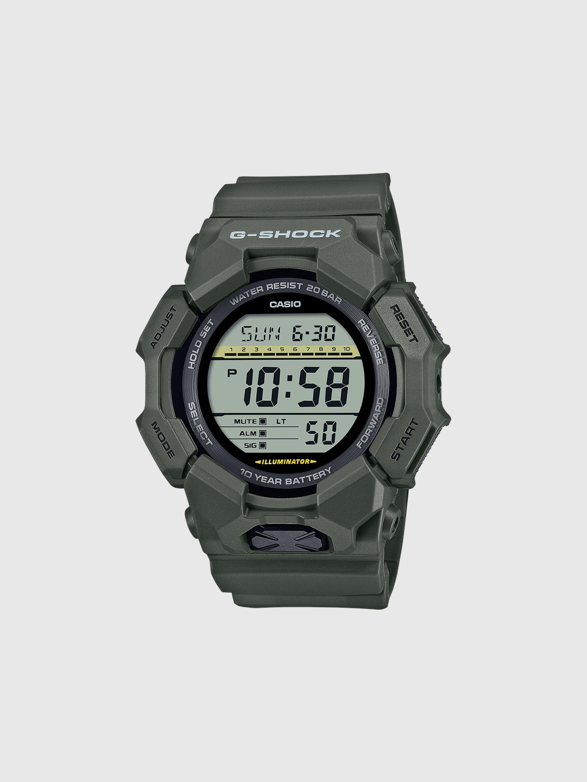 Reloj digital G-SHOCK Green de caja robusta y correa de resina