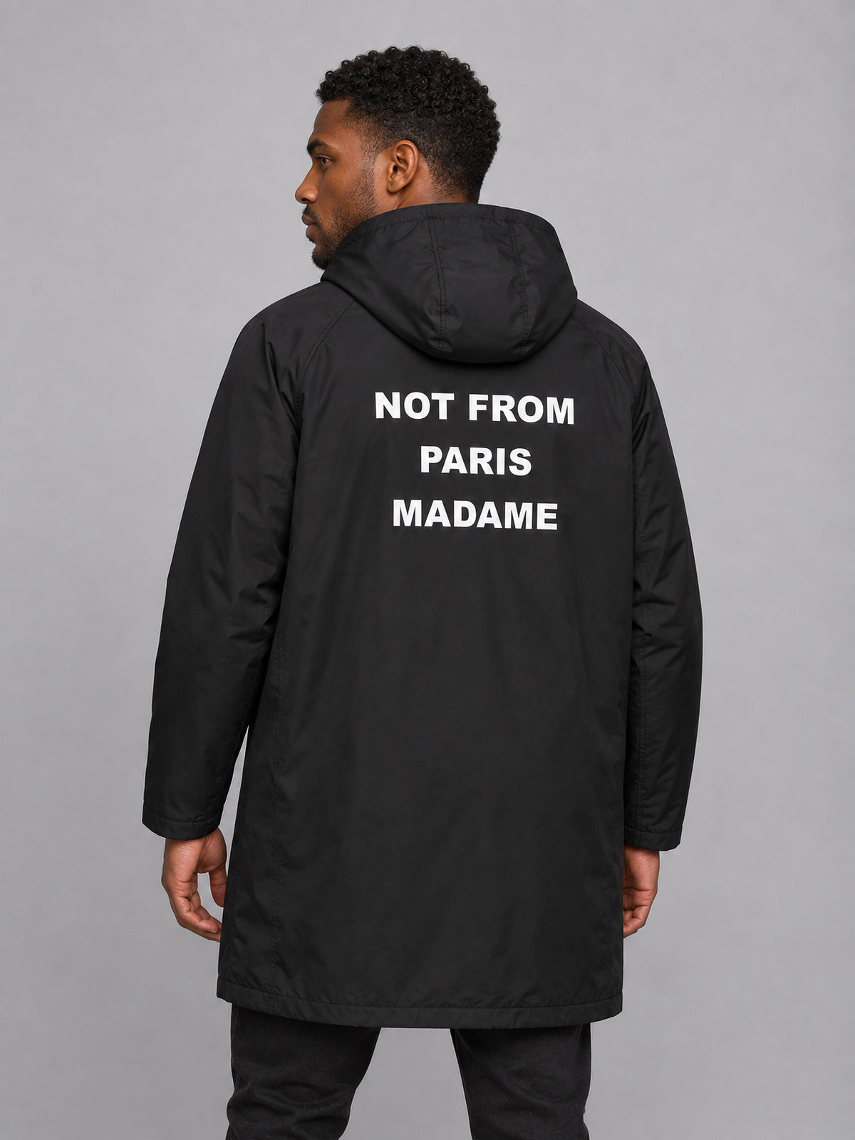 La Parka Slogan de Drôle de Monsieur en color BLACK