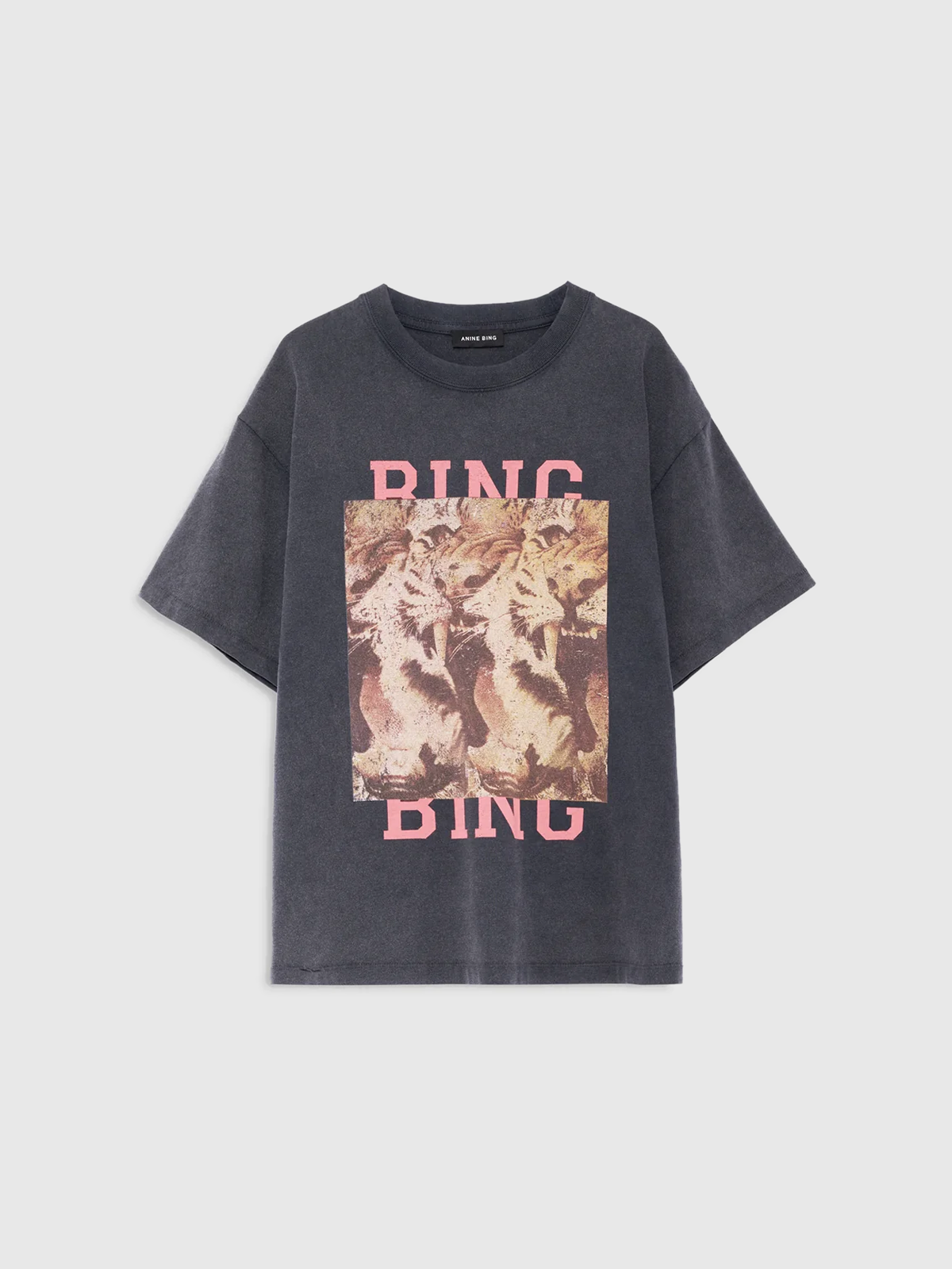 ANINE BING Cade Tee Tiger Bing, WASHED BLACK: vista de la prenda de mujer