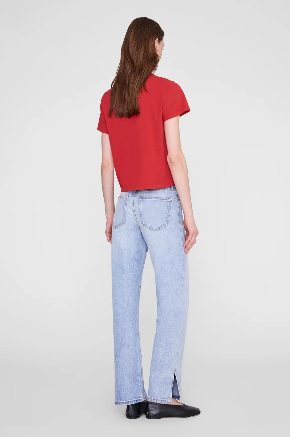 ANINE BING Shelley Tee, TANGO RED: vista de la prenda de mujer
