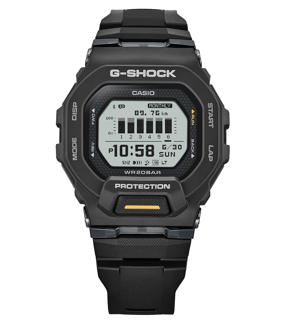 Reloj deportivo G-SHOCK negro con pantalla digital MIP y caja de resina