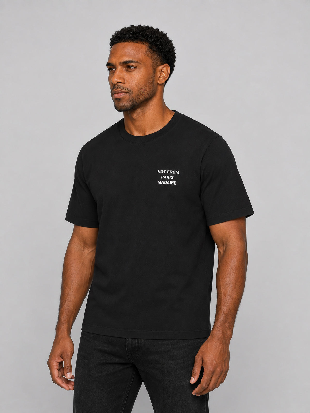 Camiseta Le T-Shirt Slogan de Drôle de Monsieur en Black