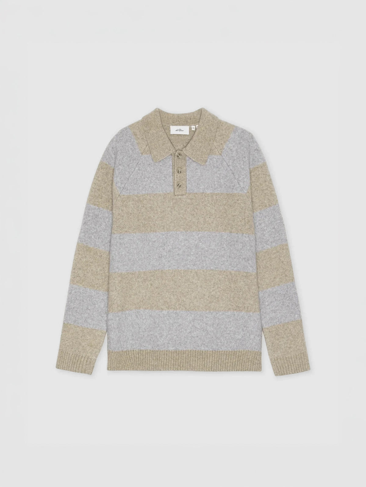 Polo Striped Melange Knitted Polo de Les Deux en Light Sand Melange