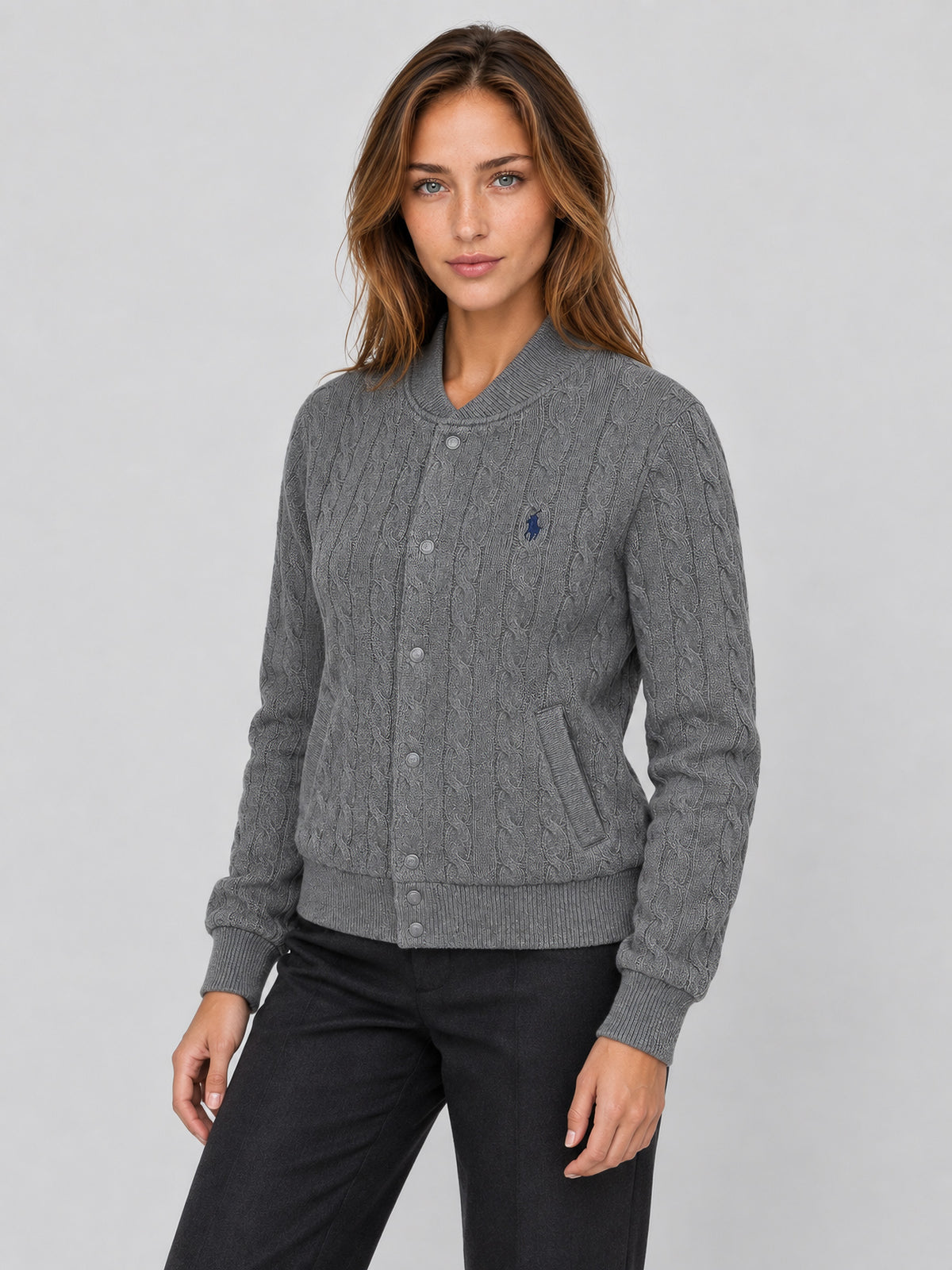 Chaqueta Cable Bomber de Polo Ralph Lauren en Grey