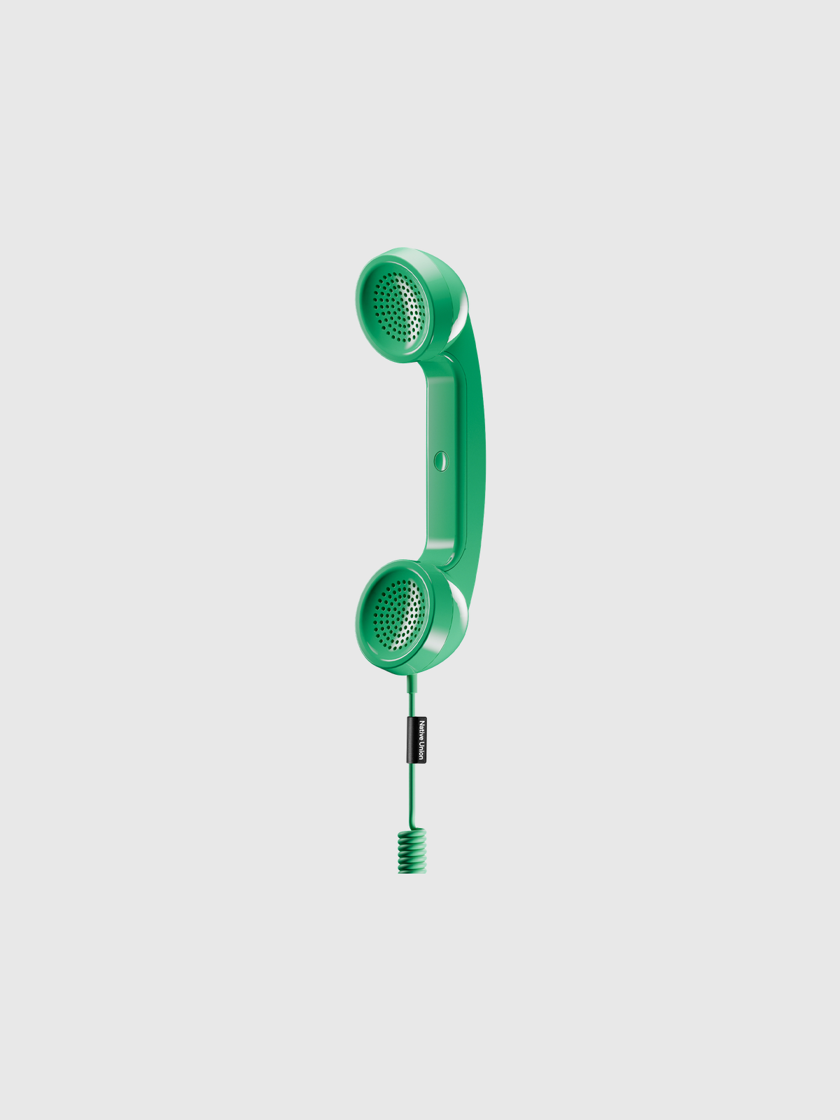 Native Union POP Phone Pine, teléfono de mano en verde oscuro, auricular USB-C con cable en espiral