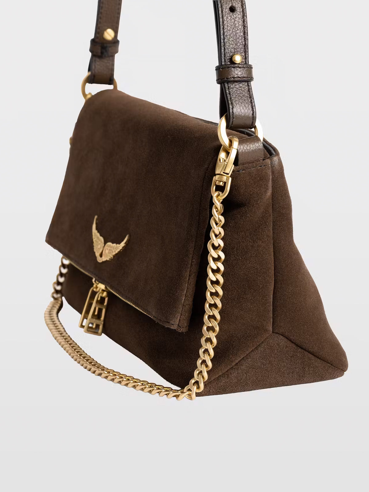 Bolso bandolera Rocky II de ante Wood 214 de Zadig&Voltaire