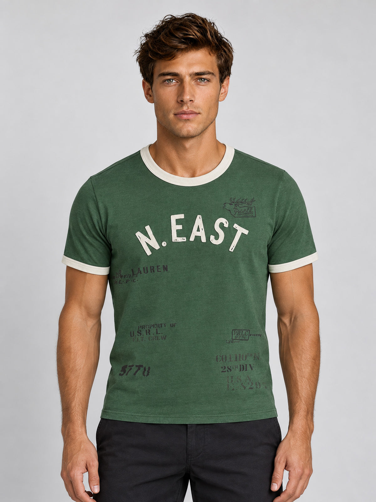 Camiseta Polo Ralph Lauren en Park Green con ribetes en contraste