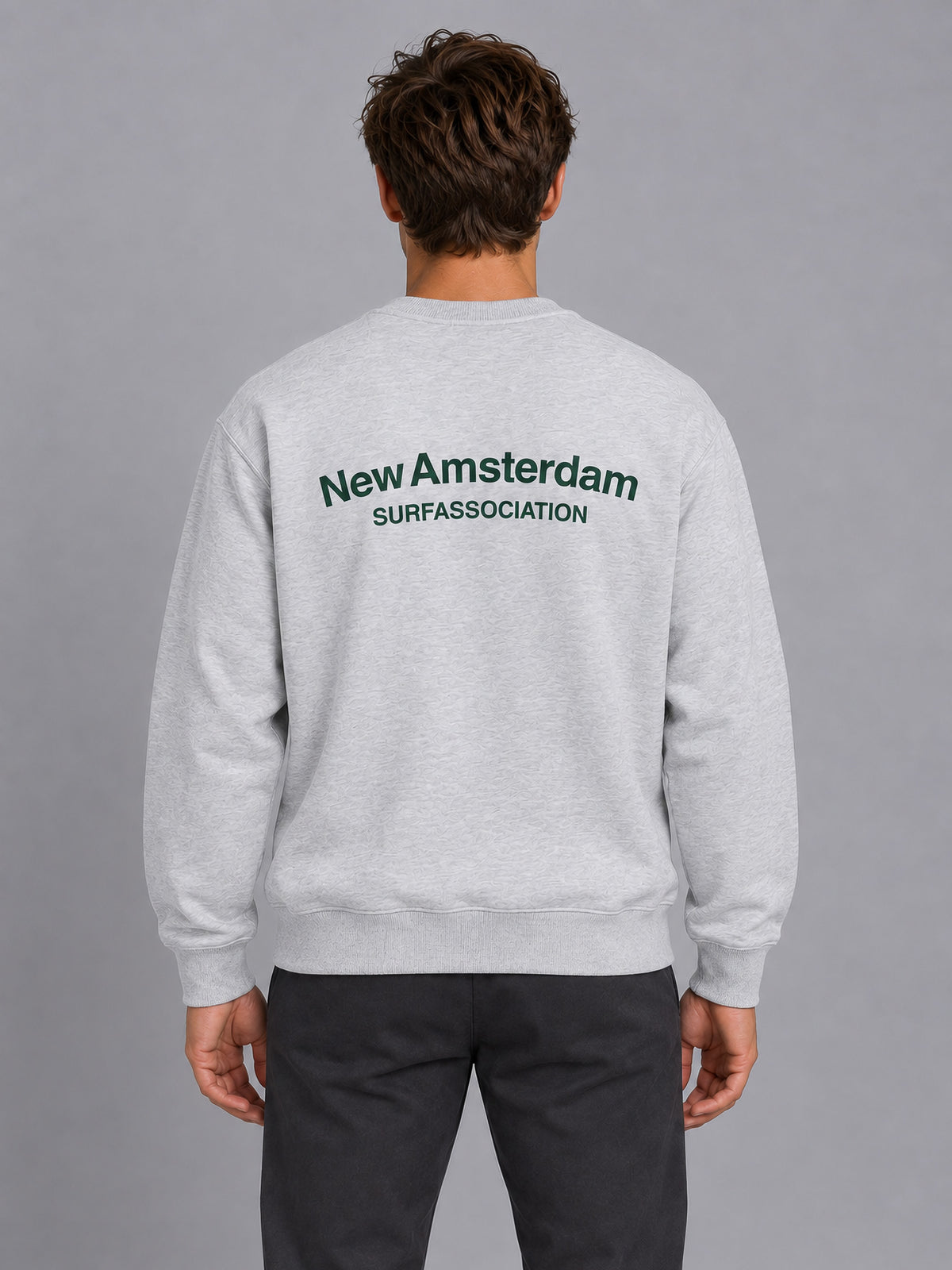 Sudadera Logo Crewneck New Amsterdam Surf Association en Ash/Bottle Green