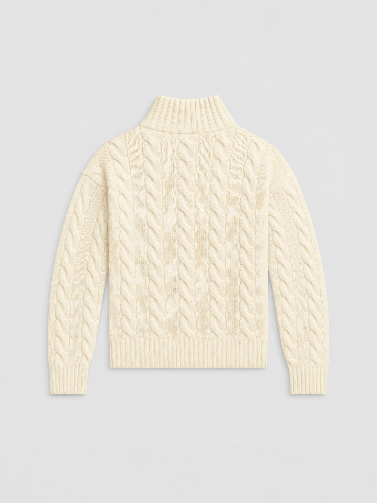 Jersey Cable Wool-Cashmere Half-Zip Jumper Polo Ralph Lauren en Authentic Cream