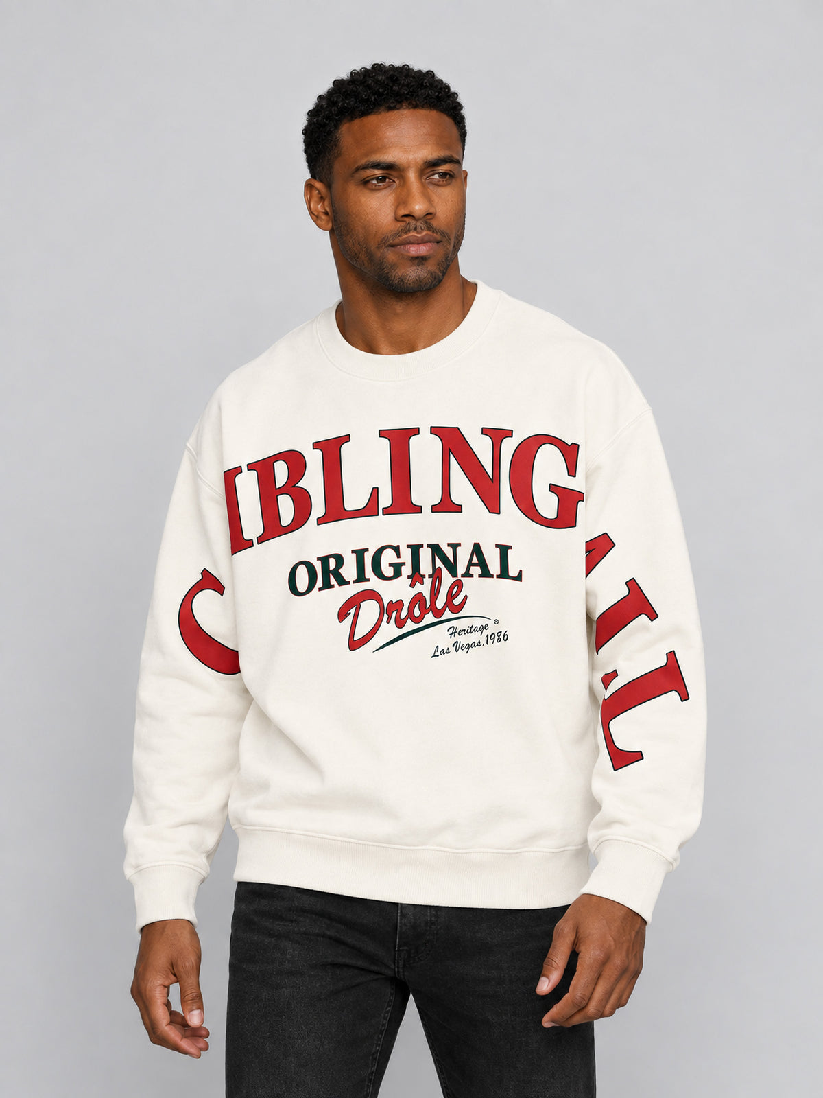 Sudadera Gambling Hall Printed de Drôle de Monsieur en Off white
