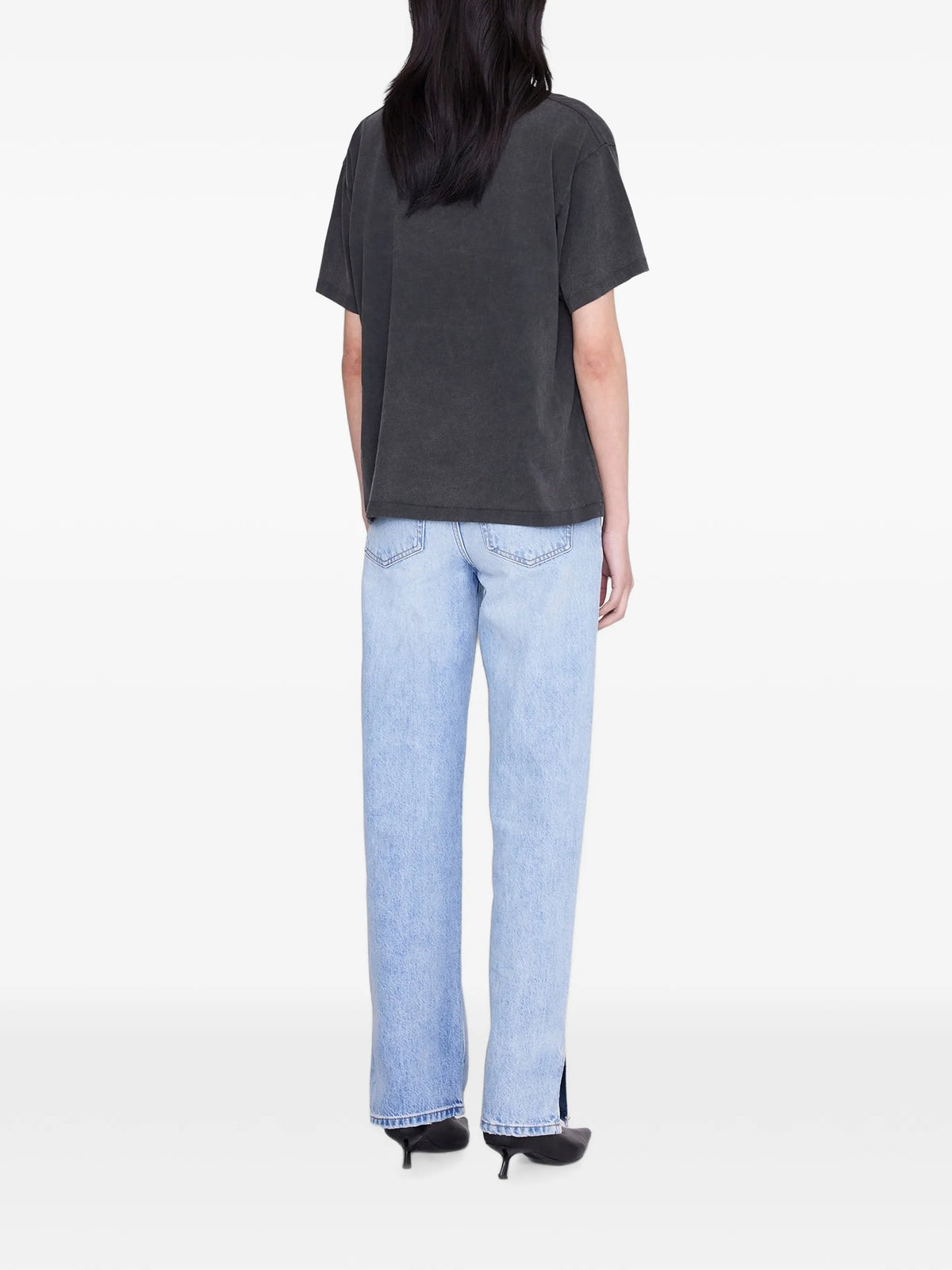 ANINE BING Cade Tee Leo Muse, WASHED BLACK: vista de la prenda de mujer