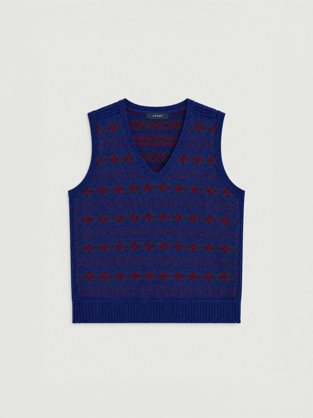 Chaleco Ileana de Soeur en punto jacquard MULTICO VIOLET para mujer