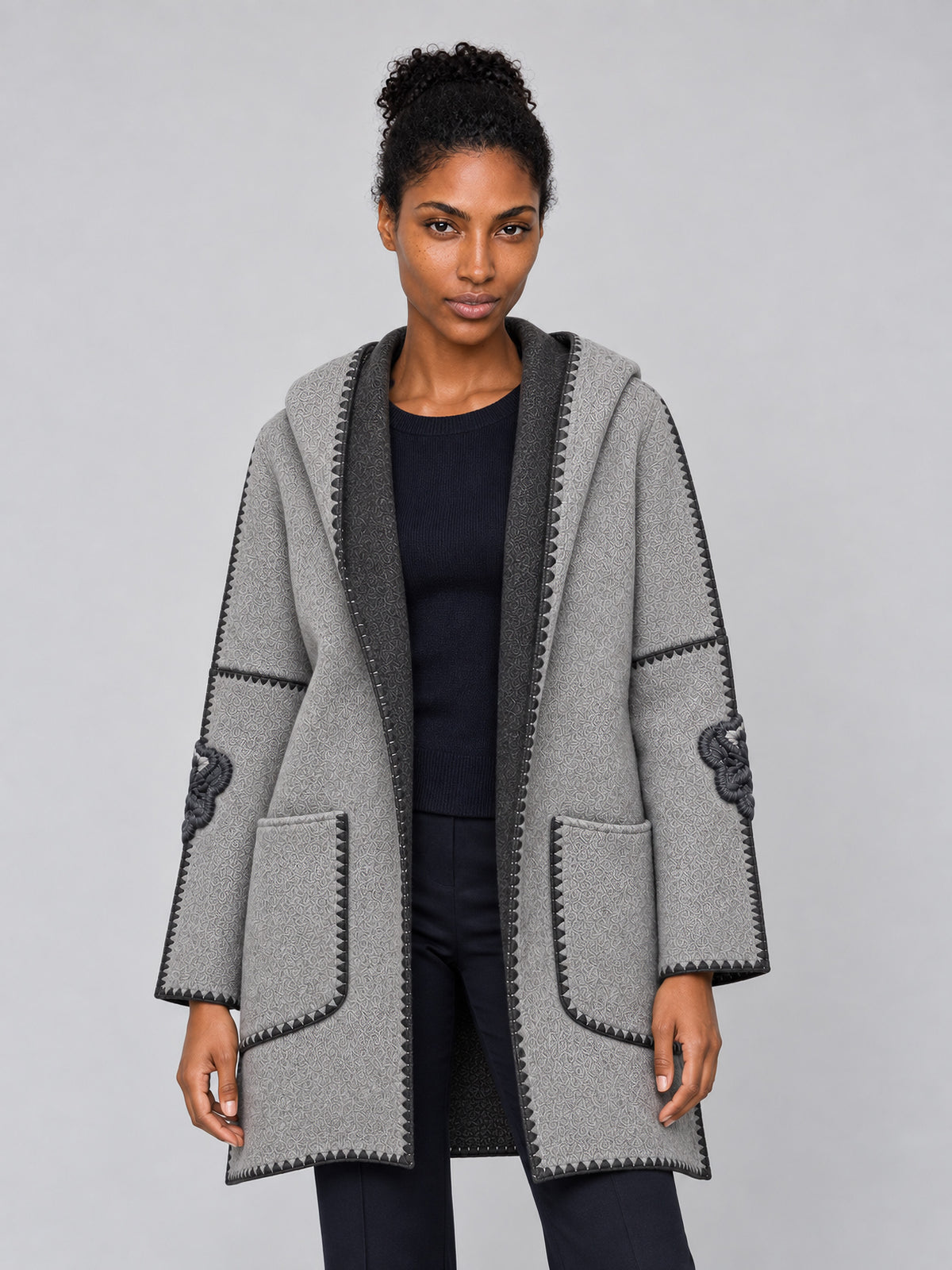 Abrigo bicolor de doble faz ERMANNO Firenze en GRIGIO para mujer