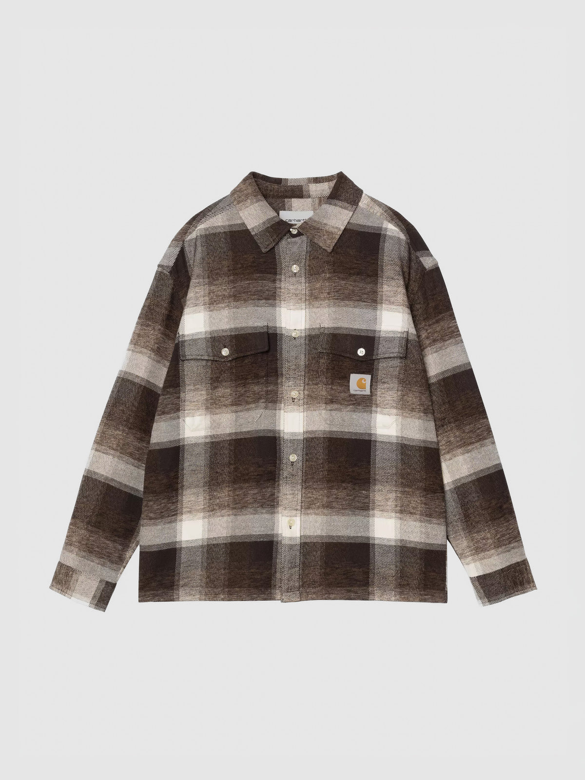 Camisa de cuadros L/S Esterson Shirt de Carhartt WIP en Esterson Check, Tobacco