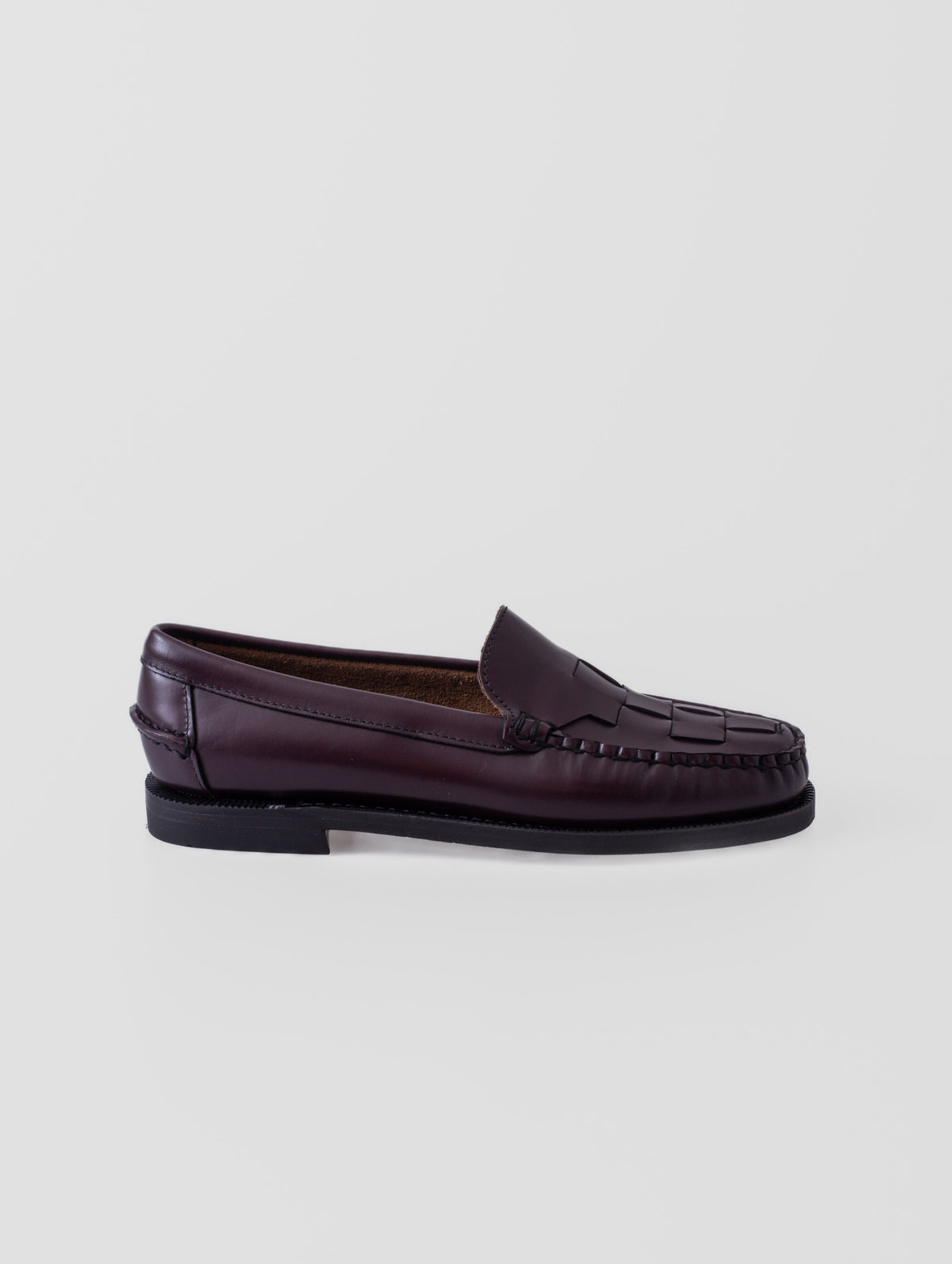 SEBAGO FRANK BRAIDED WOMAN, BROWN BURGUNDY, mujer: mocasín