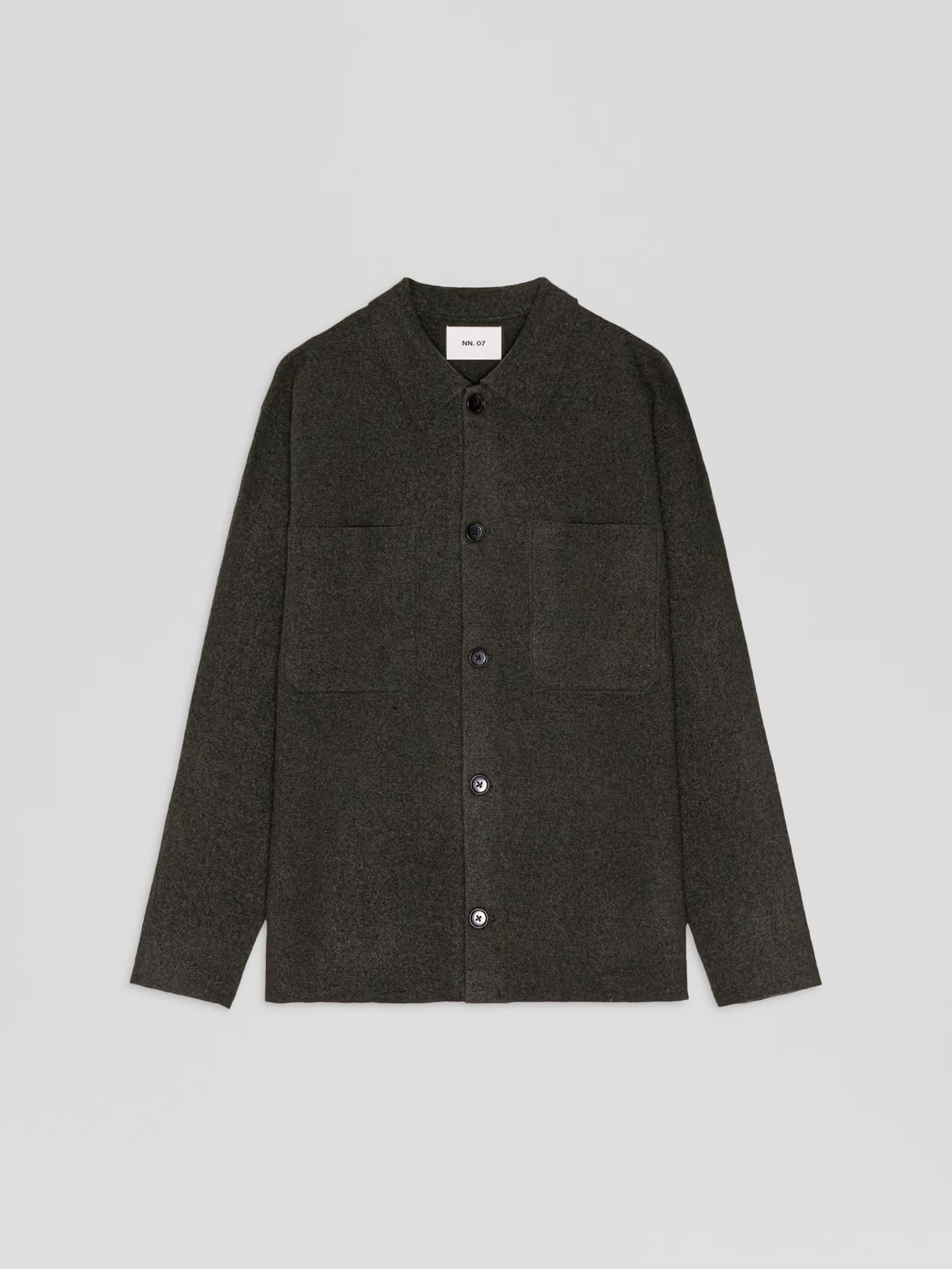 Sobrecamisa Jonas 6398 de NN.07 en lana merina Dark Army
