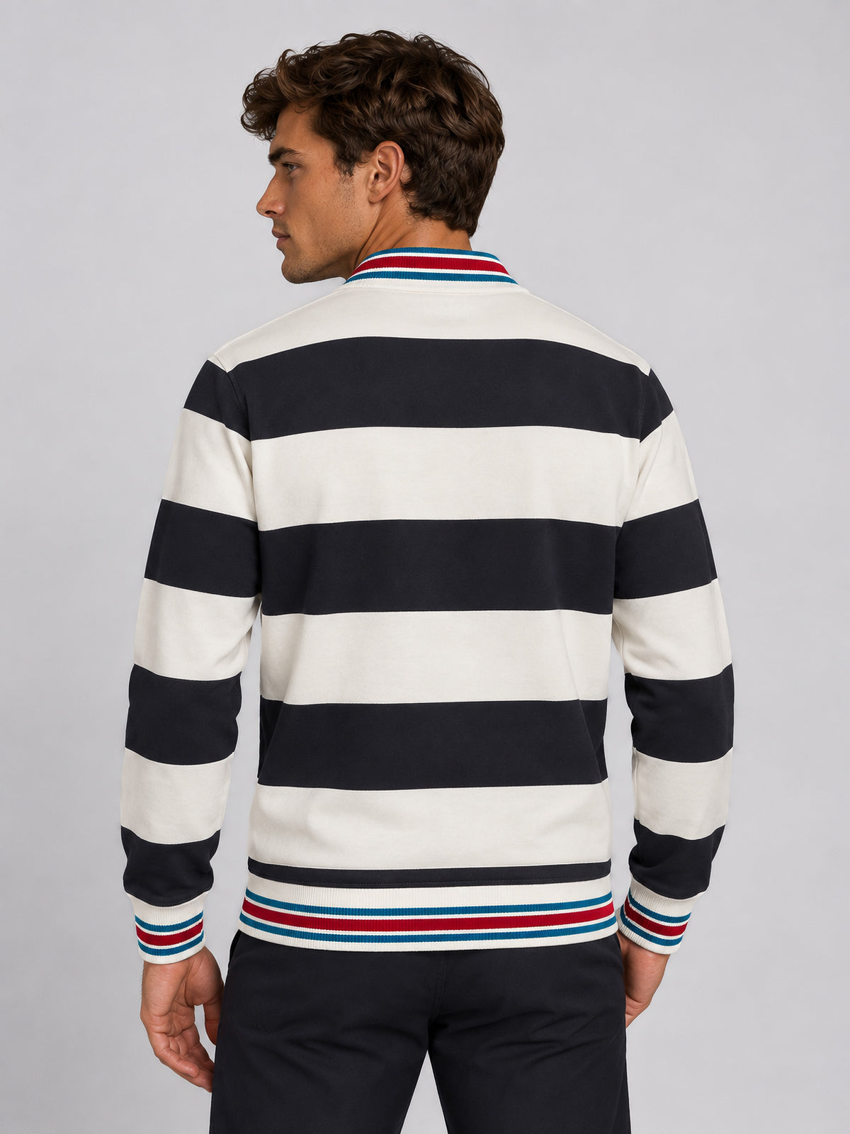 Polo Drôle de Monsieur de rayas en Off White