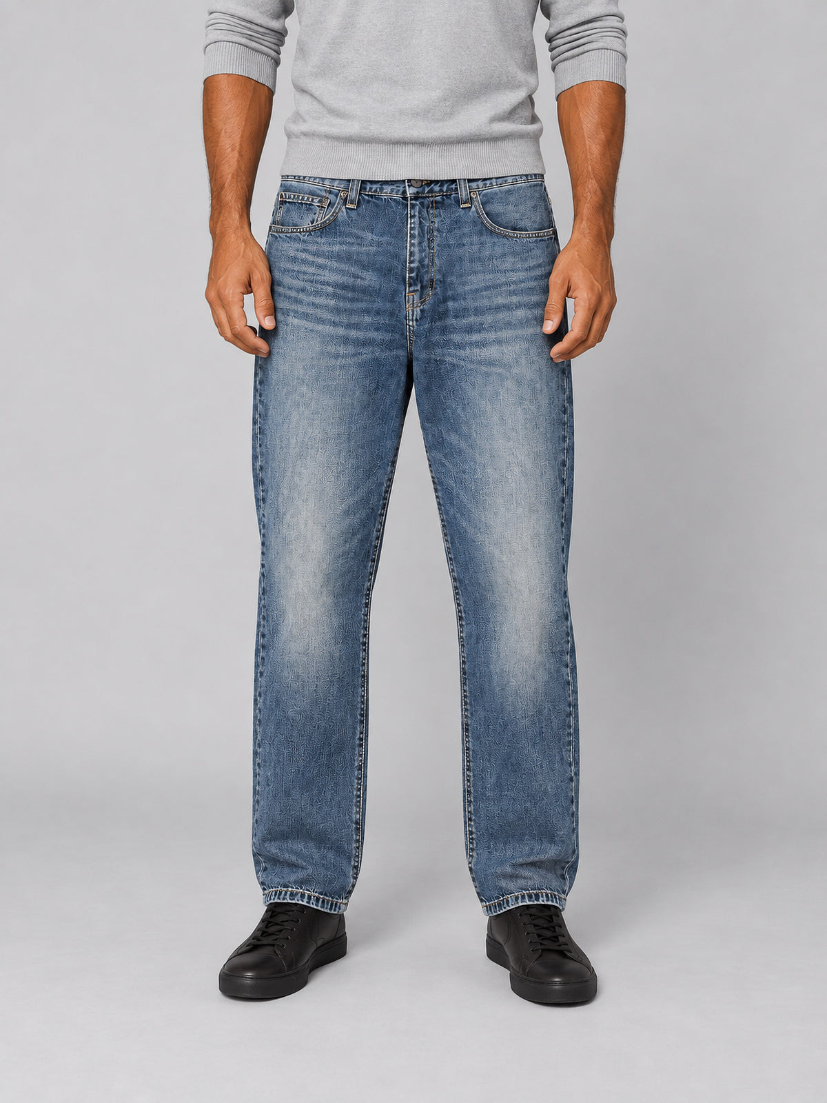 Aaron Pant de Carhartt WIP en Blue Mid Worn Used