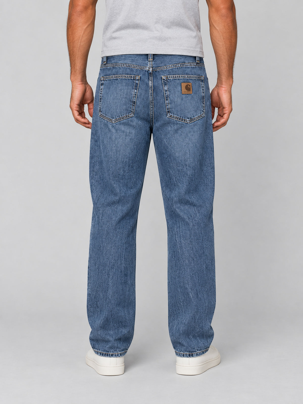 Aaron Pant de Carhartt WIP en Blue Marble Used Wash