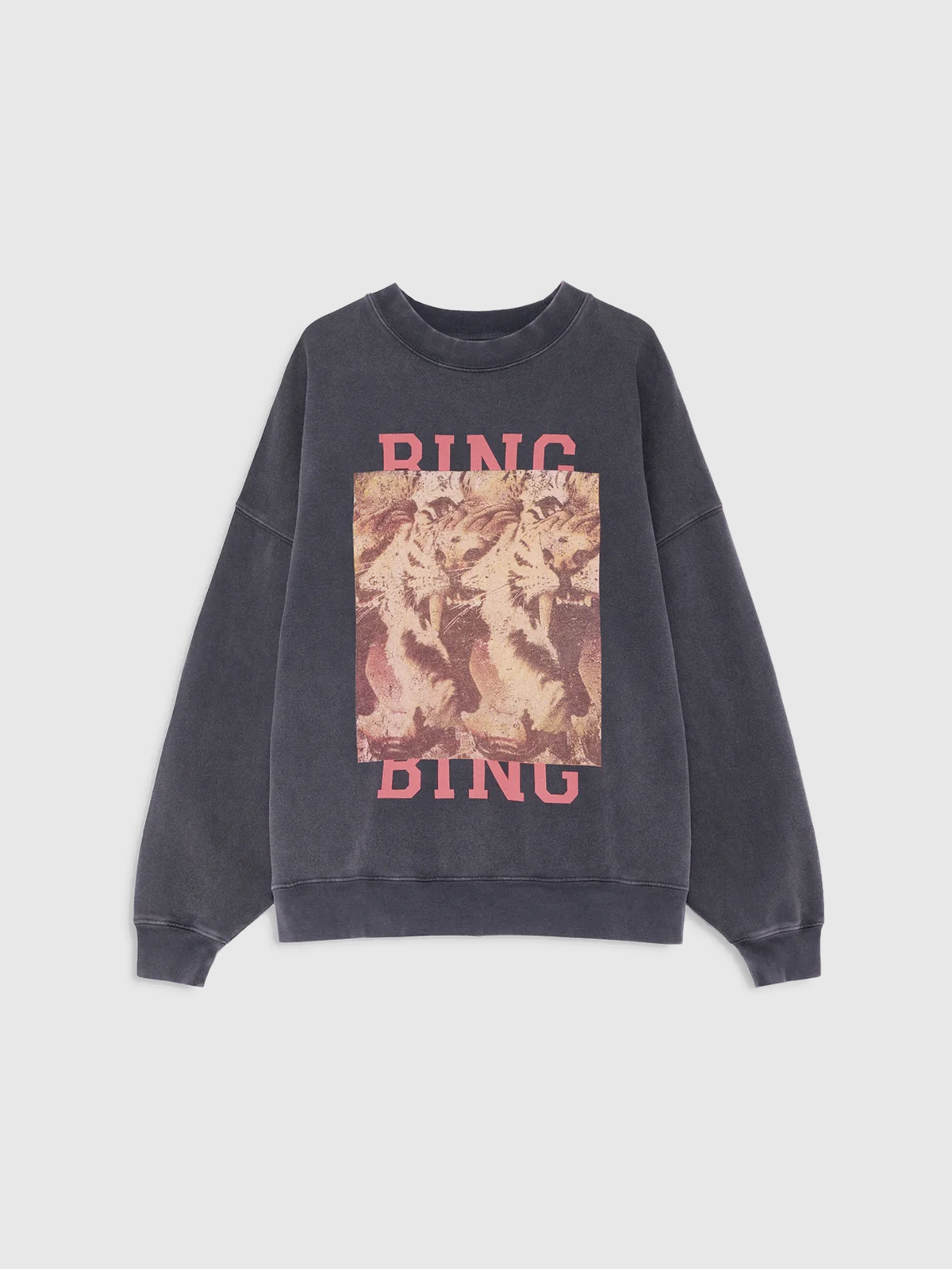 ANINE BING Miles Sweatshirt Tiger Bing, WASHED BLACK: vista de la prenda de mujer