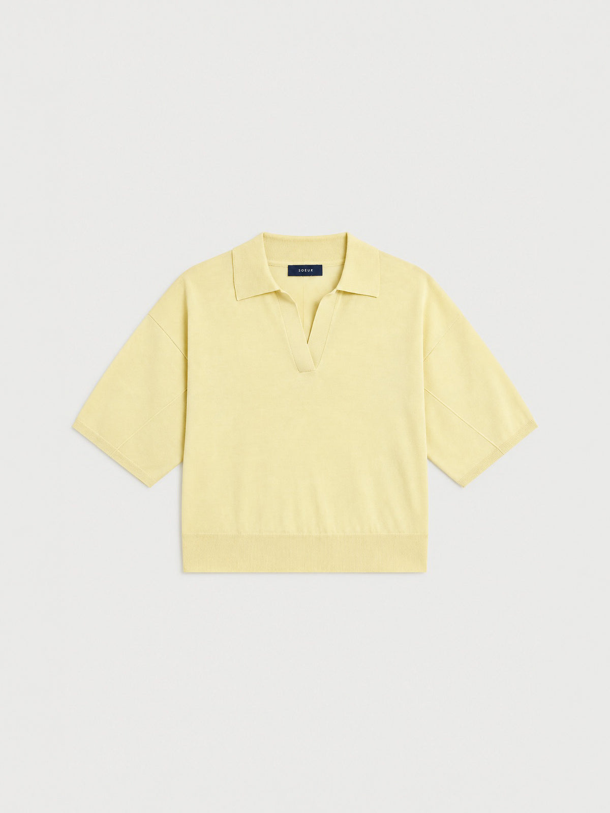 Polo Elton de Soeur en lana merino JAUNE PALE para mujer