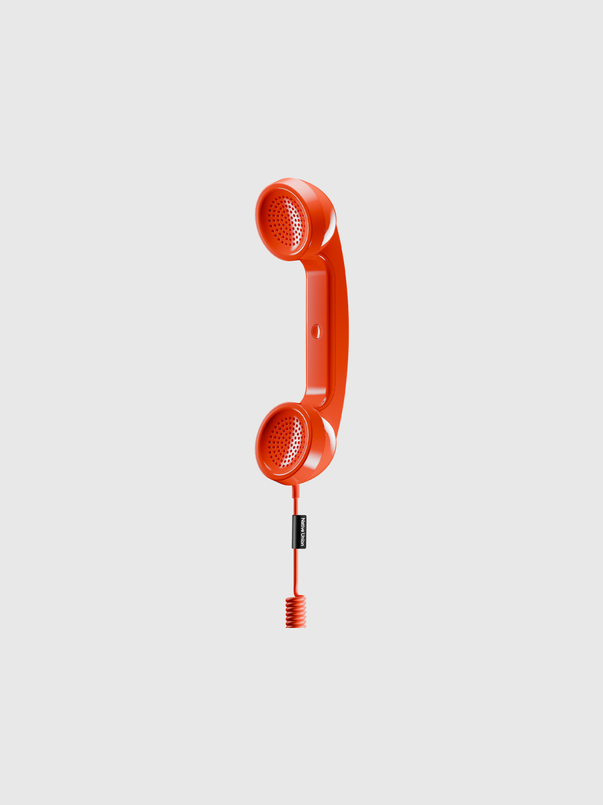 Native Union POP Phone Alarm Red, teléfono de mano en rojo intenso, auricular USB-C con cable en espiral