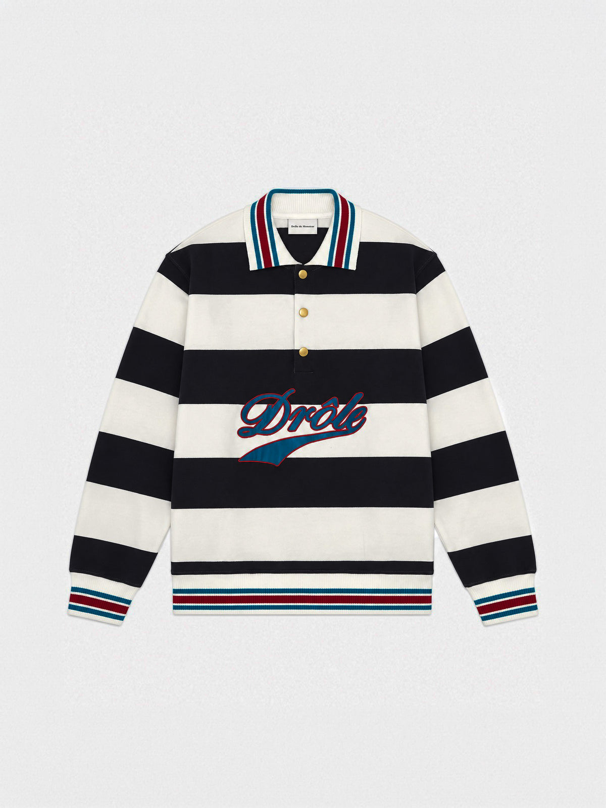 Polo Drôle de Monsieur de rayas en Off White