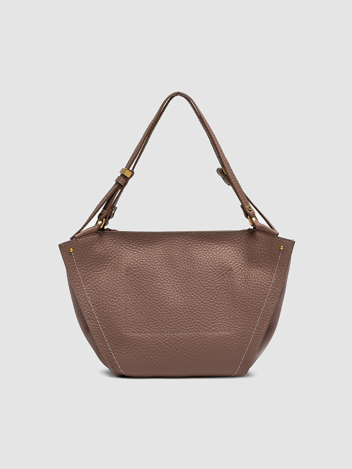 Bolso tote Bloom de Gianni Chiarini en color Espresso de piel granulada con pespuntes en contraste