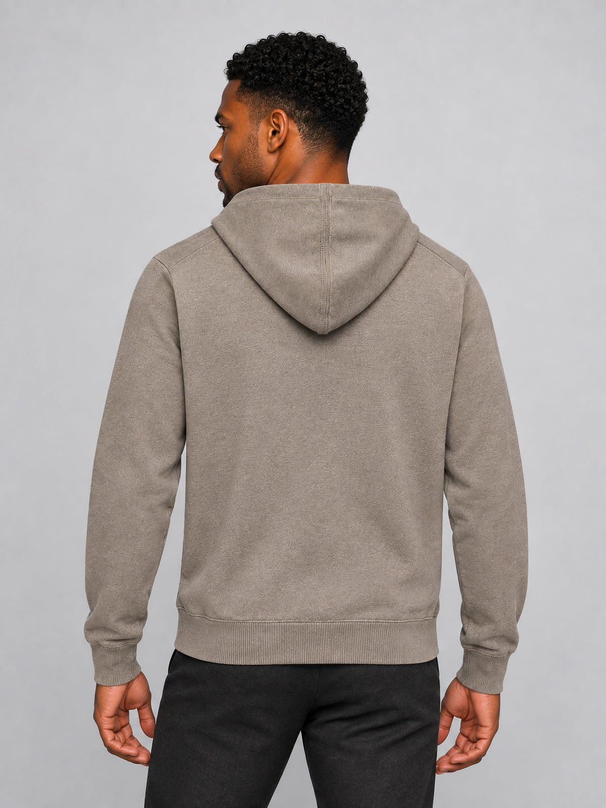 Sudadera Tecnica MARFRANC en Tortora con capucha y mezcla de Tencel, merino y seda