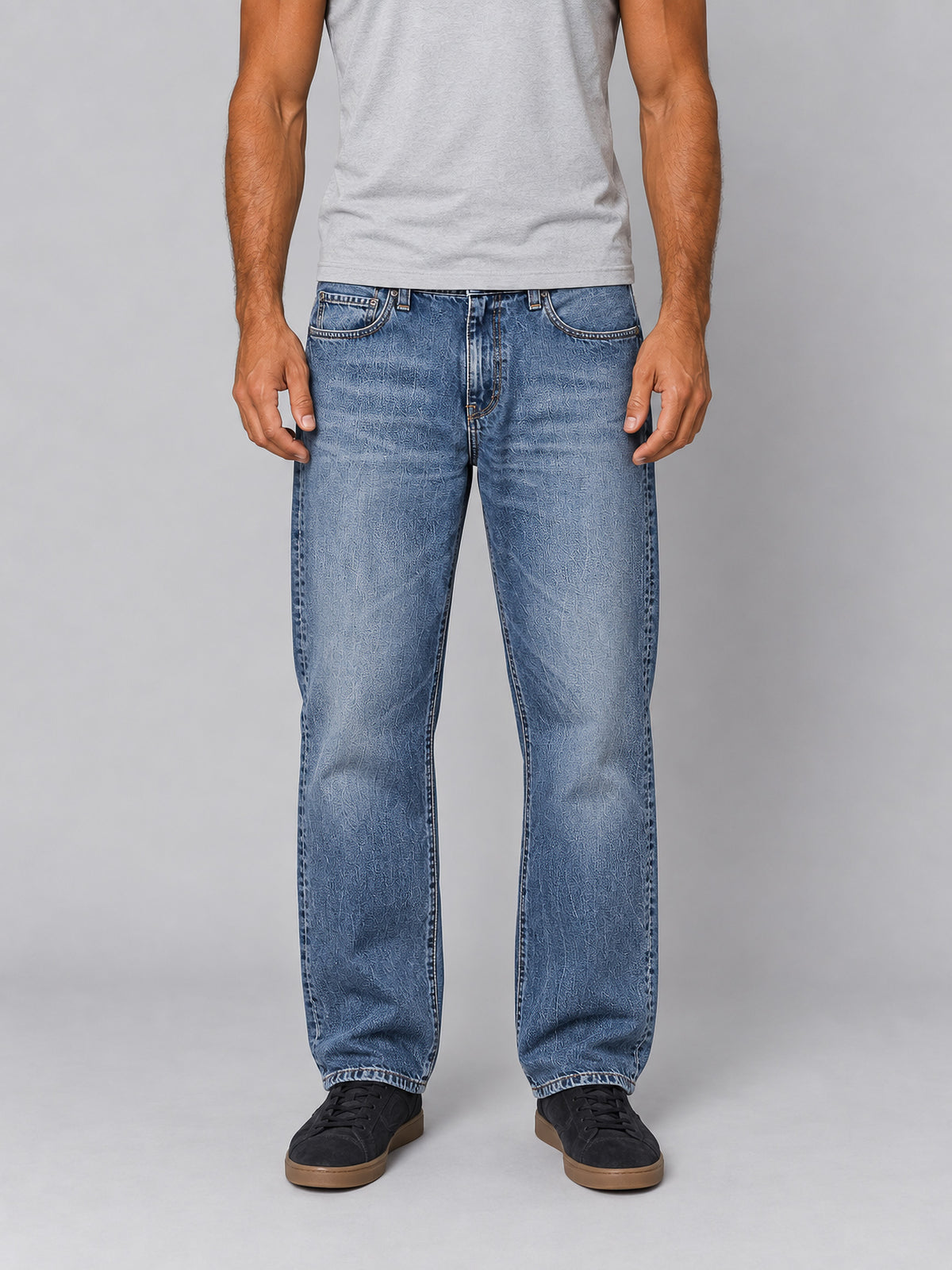 Aaron Pant de Carhartt WIP en Blue Marble Used Wash