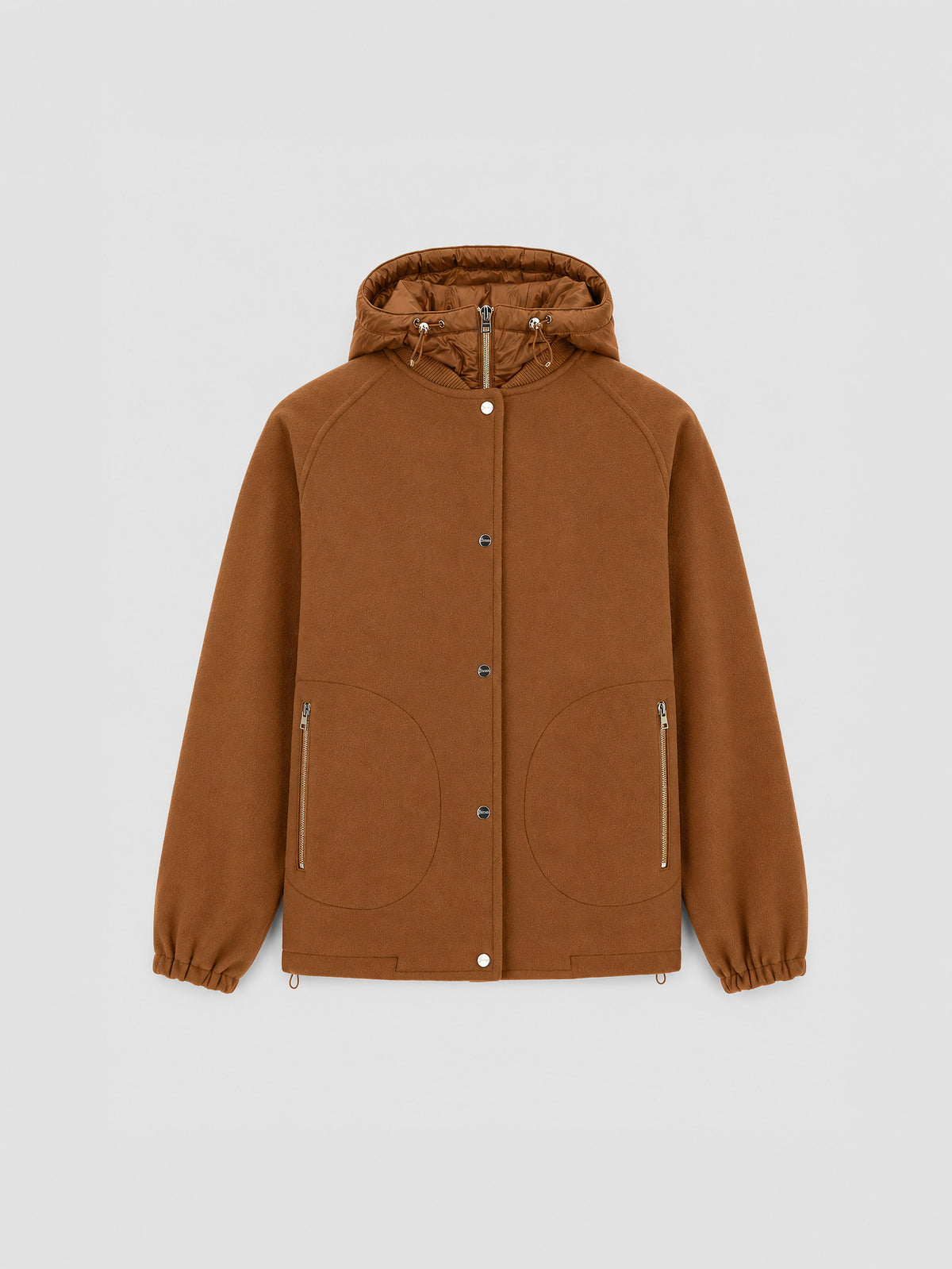 Chaqueta de lana con pechera desmontable Herno en color CAMMELLO para mujer