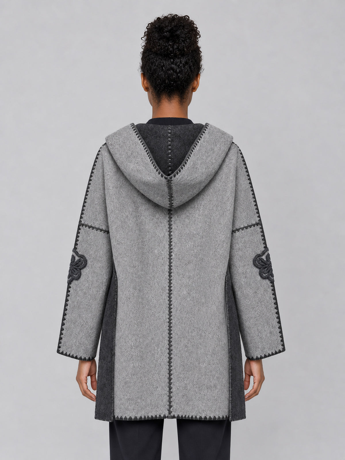Abrigo bicolor de doble faz ERMANNO Firenze en GRIGIO para mujer