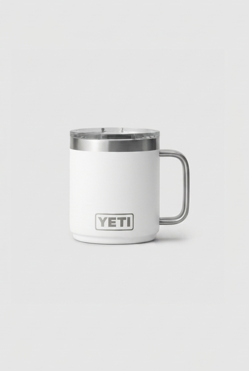 Taza térmica apilable YETI Rambler 10 oz Stackable Mug WHITE con asa soldada y tapa MagSlider