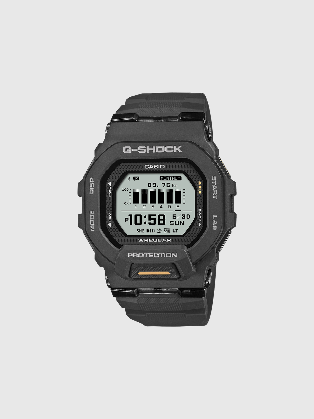 Reloj deportivo G-SHOCK negro con pantalla digital MIP y caja de resina