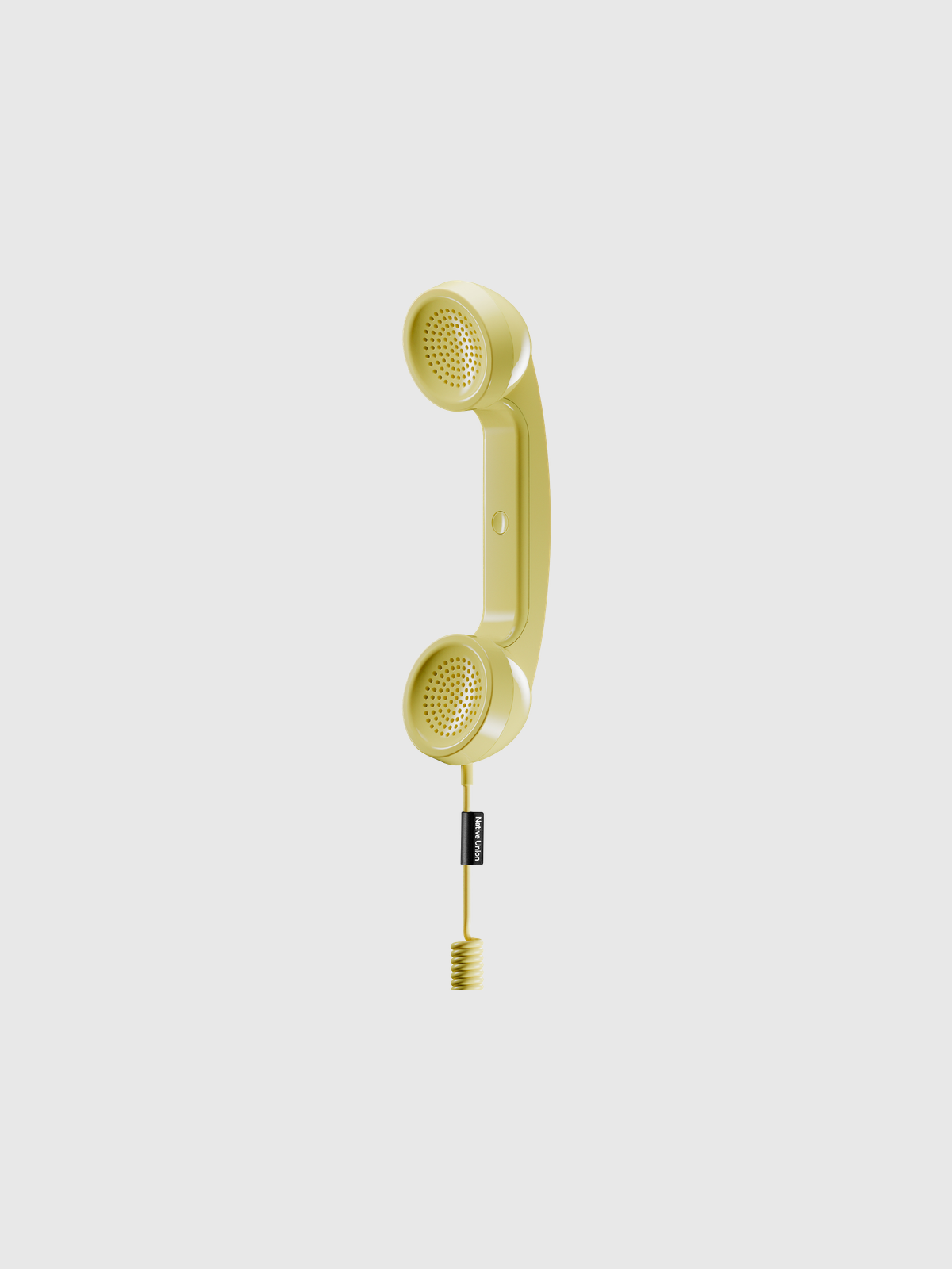 Native Union POP Phone Lemon, teléfono de mano en amarillo suave, auricular USB-C con cable en espiral