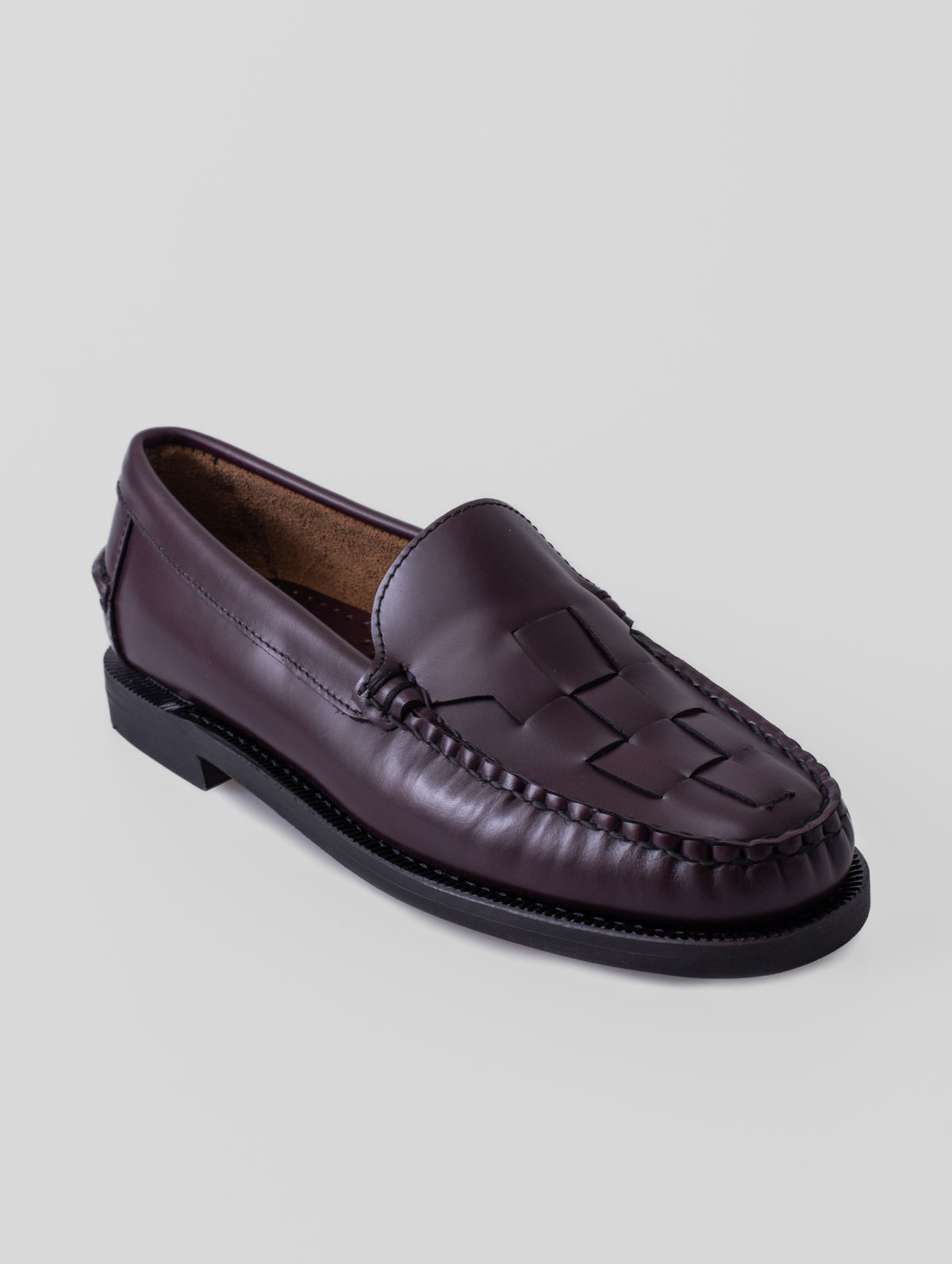 SEBAGO FRANK BRAIDED WOMAN, BROWN BURGUNDY, mujer: mocasín